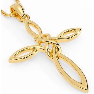 - Glencara rose gold cross necklace.